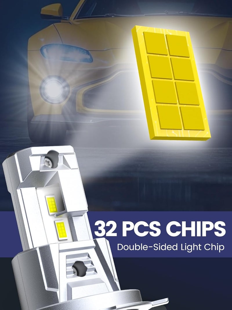 FTEVAR H4 Bulbs, 30000LM Super Bright 6500K 9003 Fog Lights, Silent Fanless, 1:1 Mini Size for Easy Installation, Plug and Play, Pack of 2 - Image 3
